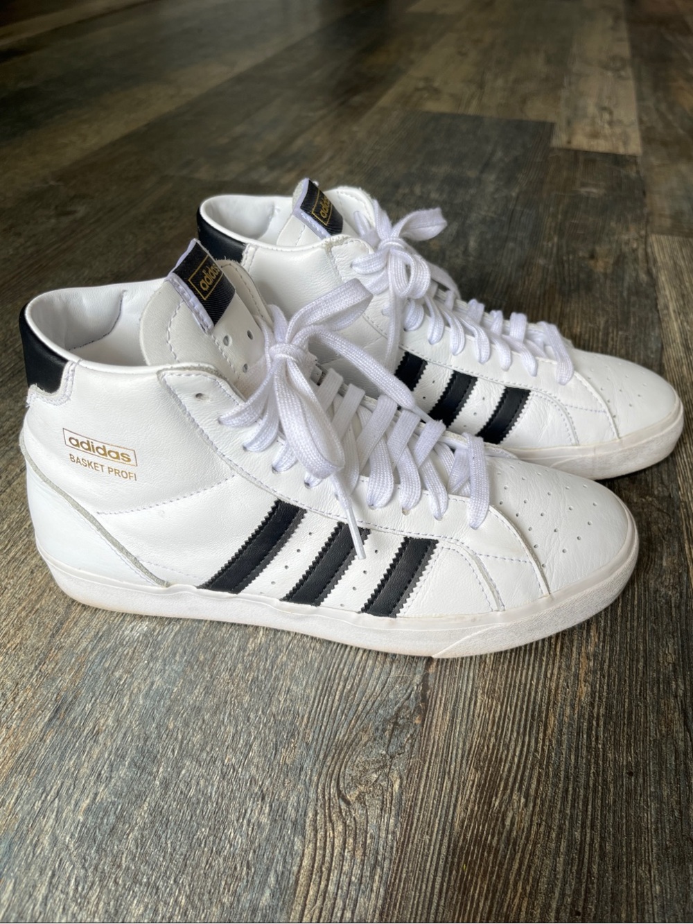 adidas White Black Basket Profi High-Top Sneakers